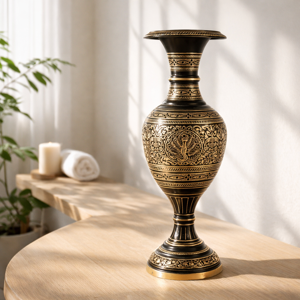 Brass Engraved Vase