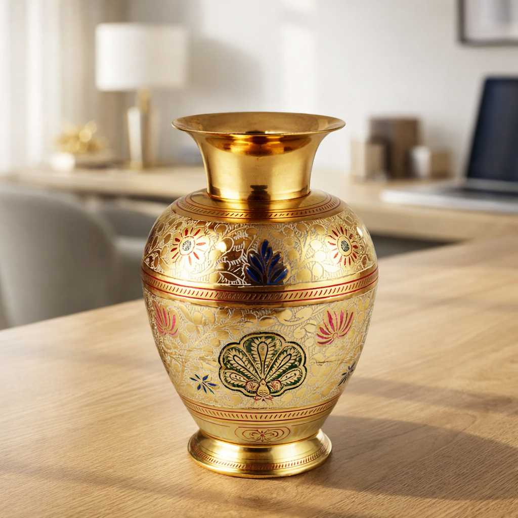 Brass Floral Vase