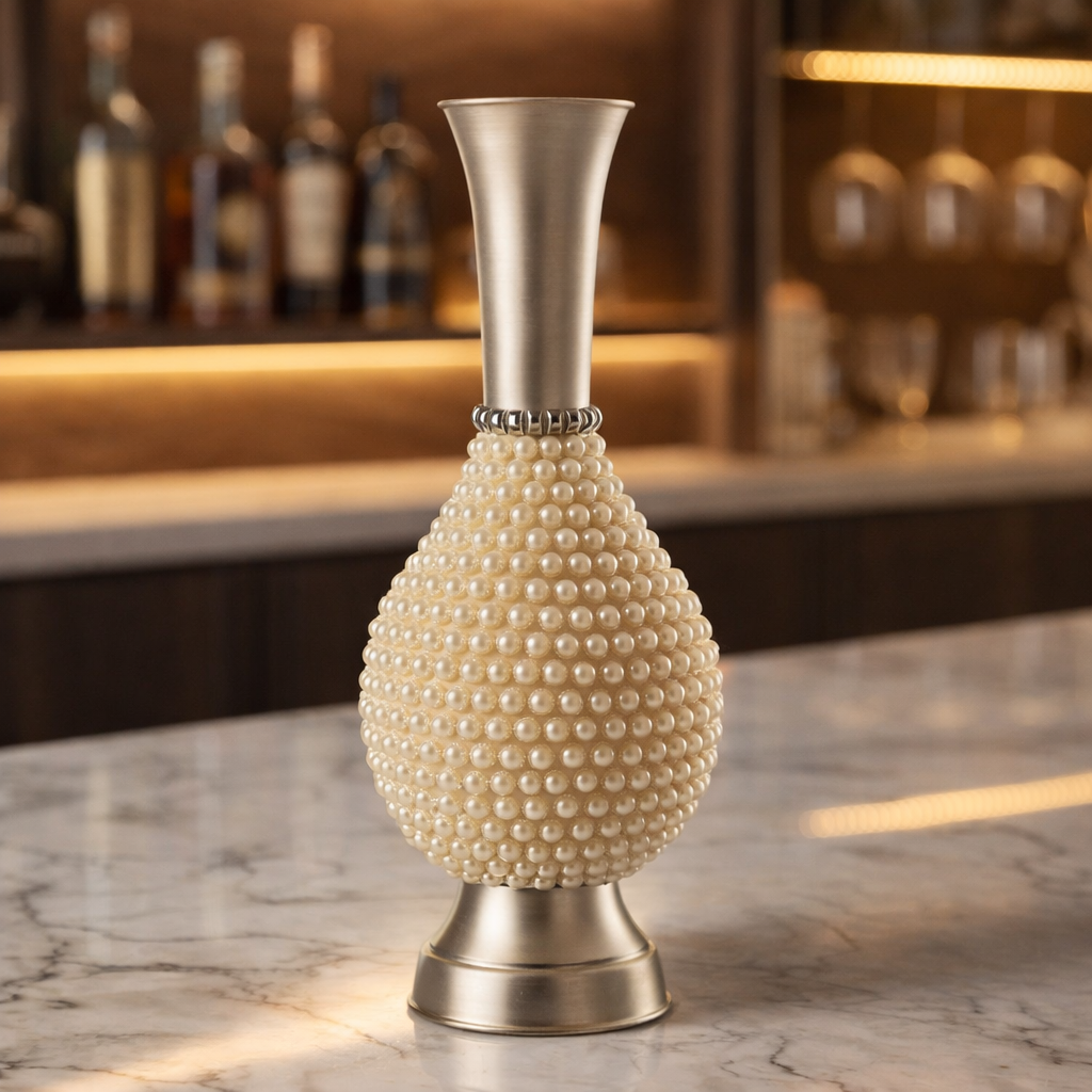 Pearl Textured Metal Vase