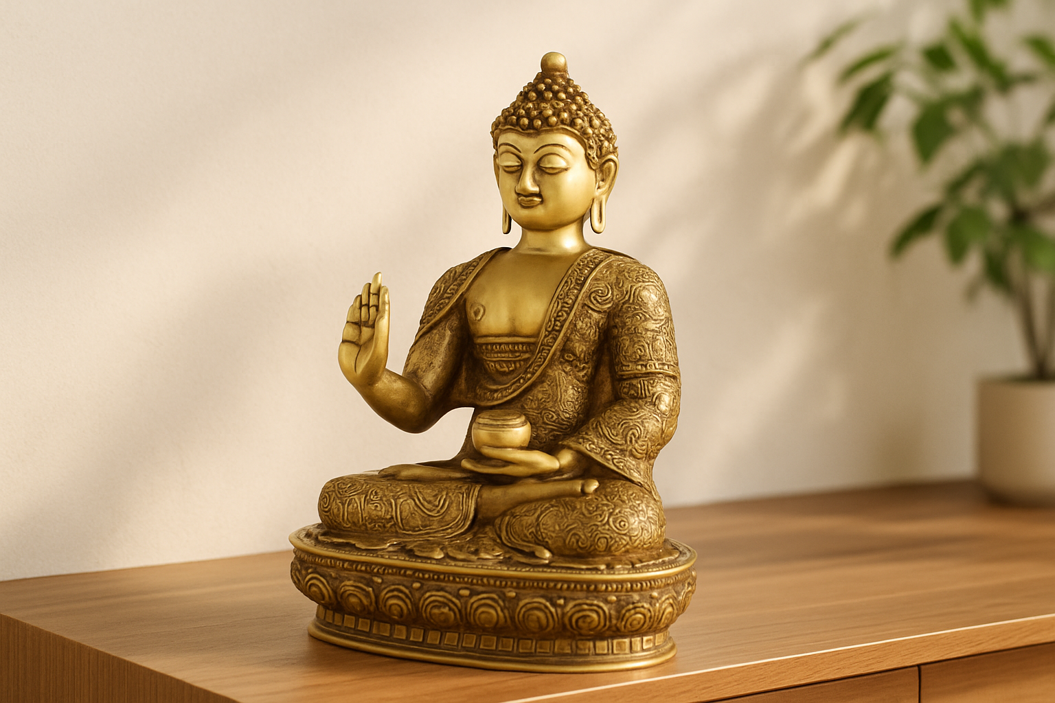 Brass Buddha Statue – Meditation & Peace Home Décor Idol