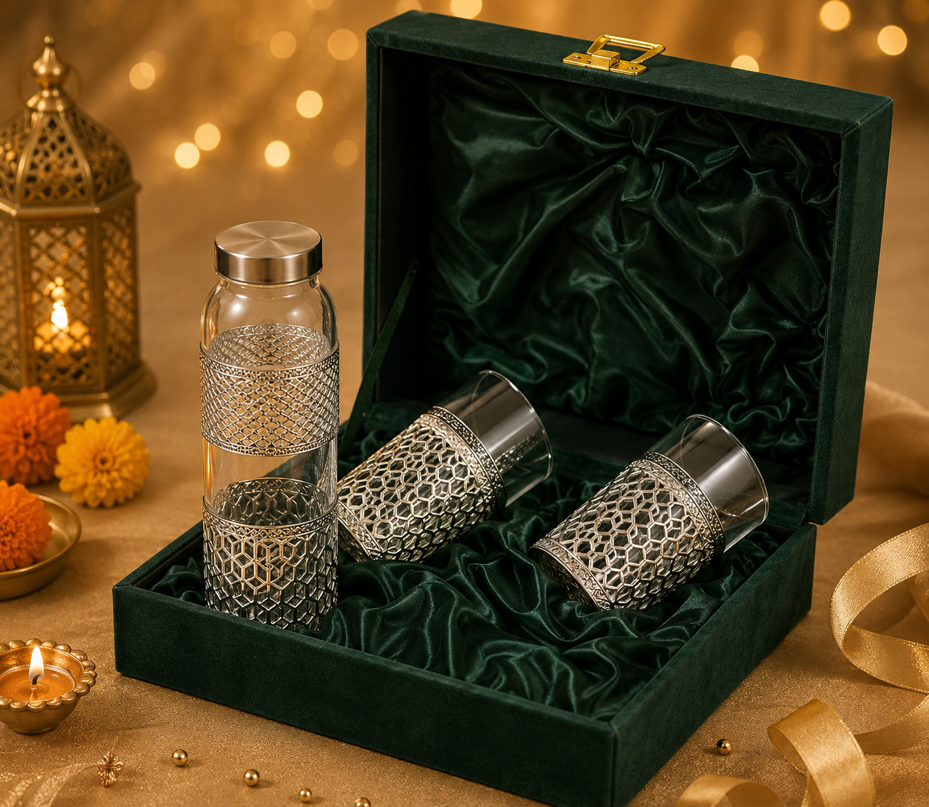 Glass Water Bottle & Tumbler Gift Set