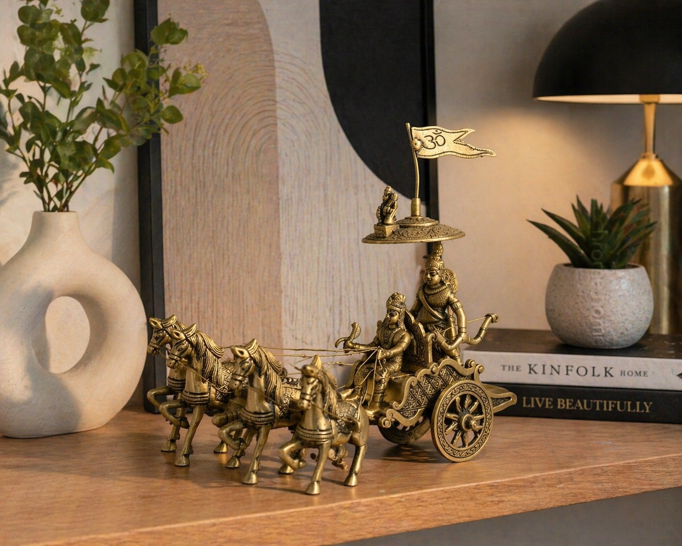 Brass Krishna Arjuna Rath (Chariot)