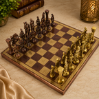 Roman Warrior Brass Chess Set